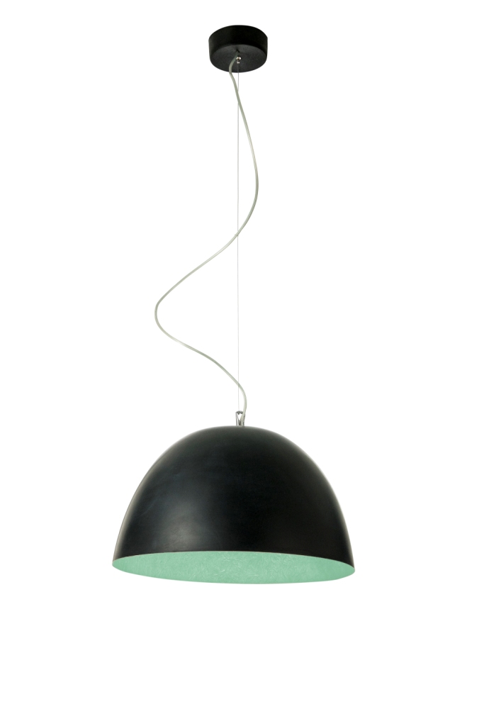 Pendant Lamp H2O Lavagna In-Es Artdesign Collection Matt Color Black Turquoise Size 27,5 Cm  Diam. 46 Cm
